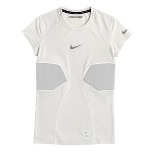 Nike Pro Combat Compression Padded Shirt White Gray Swoosh Men’s Large in EUC